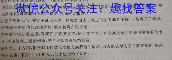 贵州省2023年普通高等学校招生适应性测试（4月）语文