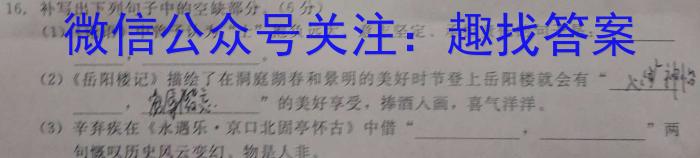 2023年湖南省普通高中学业水平考试仿真试卷(合格性考试)(第二次考试)语文