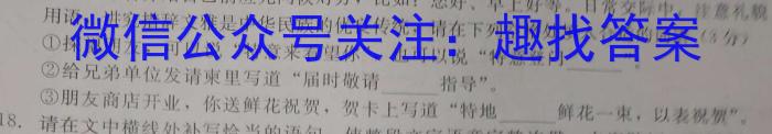 安徽省2024届八年级下学期教学质量监测（六）语文