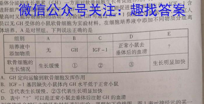 2023学年普通高等学校统一模拟招生考试新未来4月高一联考生物试卷答案