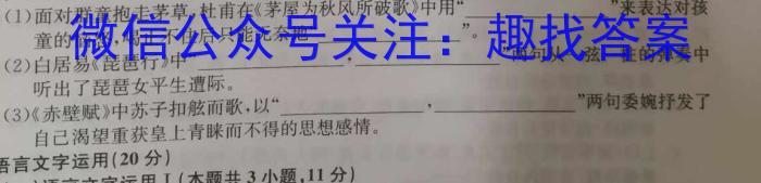 江西省南昌市2022-2023学年八年级第二学期期中阶段性学习质量检测语文