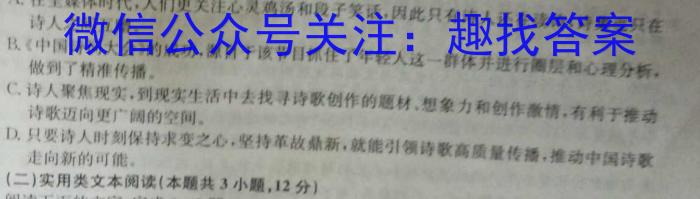 非凡吉创 2022 -2023下学年高三年级TOP二十名校猜题大联考(一)语文