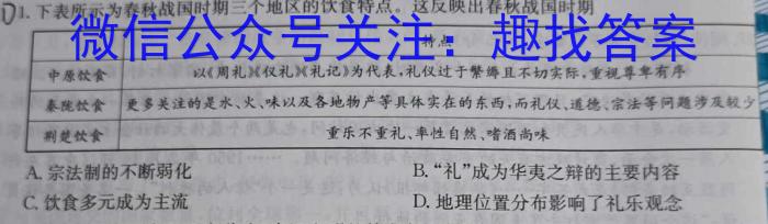 安徽省十联考2022-2023学年度第二学期高二期中联考政治s