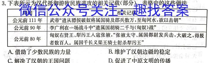 [遂宁三诊]四川省2023年四月遂宁三诊模拟考试一历史