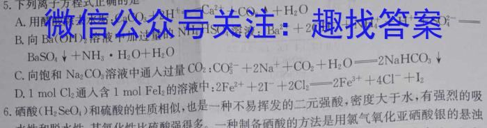 陕西省2024-2023学年汉阴县八年级期中学科素养检测(23-CZ201b)化学