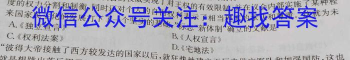 2023年安徽省初中毕业学业考试模拟仿真试卷（六）历史