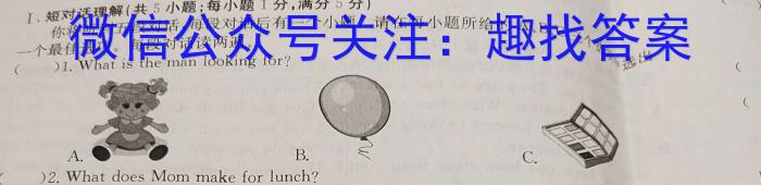 陕西省周至县2022~2023九年级第二次模拟考试英语