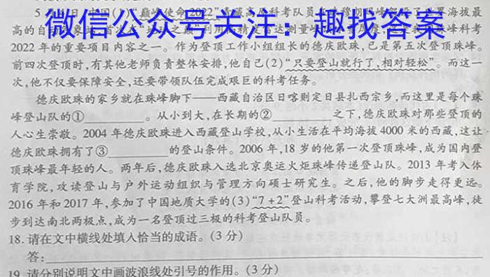 安徽省2023年中考模拟试题（4月）语文