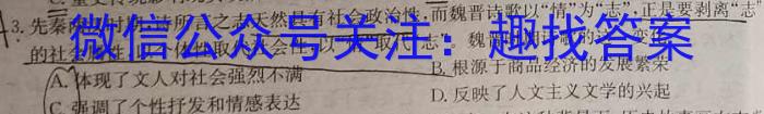 广西省2023年春季学期高二期中检测试卷(23-394B)历史