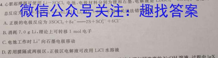 广西省2023年春季学期高二期中检测（23-394B）化学