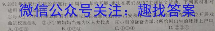 江西省九江市2023年初中学业水平考试复习试卷（一）地理.