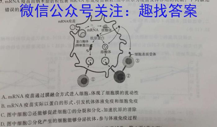 2023年湖北大联考高一年级4月期中联考（23-376A）生物