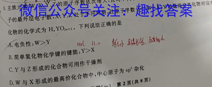 新向标教育 淘金卷2023年普通高等学校招生考试模拟金卷(一)化学