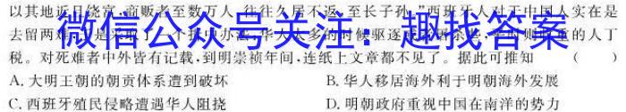 天一大联考2023届高三第一次全真模拟考试历史