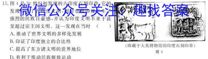 安徽省2025届七年级下学期教学评价二（期中）历史