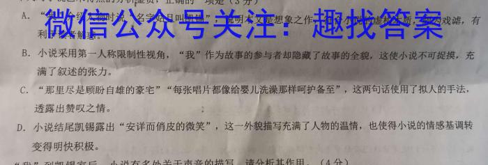 江西省2023年初中学业水平考试适应性试卷（一）语文