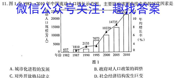 宜春市2023学年九年级第一次模拟考试历史