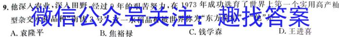 2022-2023学年安徽省九年级下学期阶段性质量检测（七）历史