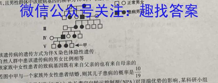 金考卷2023年普通高等学校招生全国统一考试 全国卷 押题卷(四)生物