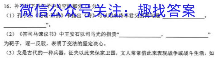 超级全能生2023高考卷地区高三年级4月联考（XX）语文