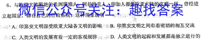 师大名师金卷2023年陕西省初中学业水平考试（一）历史