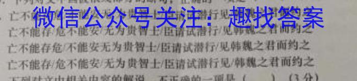 安徽省合肥市庐江县2023届初中毕业班第二次教学质量抽测语文