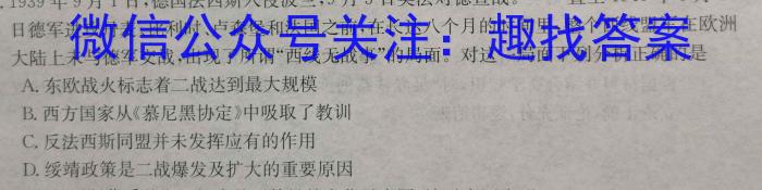 安徽第一卷·2022-2023学年安徽省八年级教学质量检测(六)历史