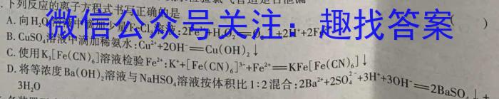 百师联盟 2023届高三信息押题卷(二)2 新高考卷化学