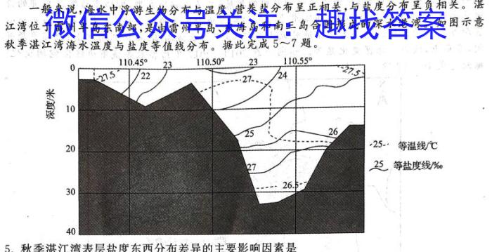 山西省2023年考前适应性评估(一) 6Lq地理