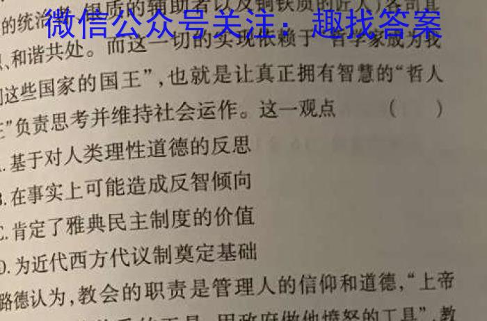 安徽省芜湖市无为市2024-2023学年九年级中考模拟检测（一）历史