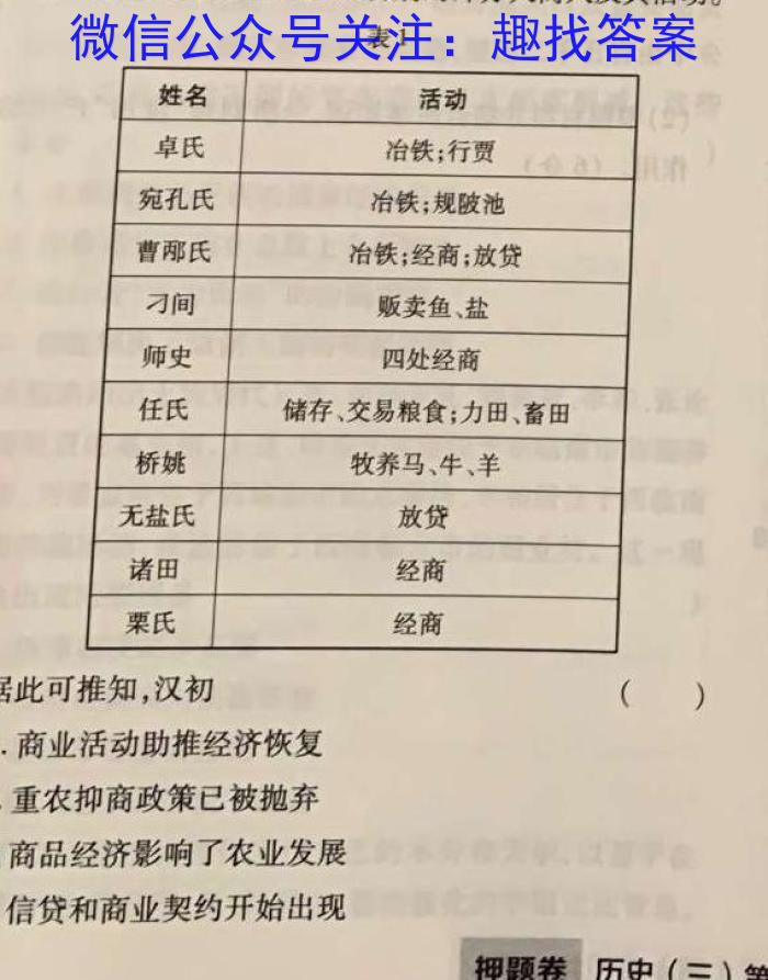 2023年广西示范性高中高二年级联合调研测试(2023.4)&政治