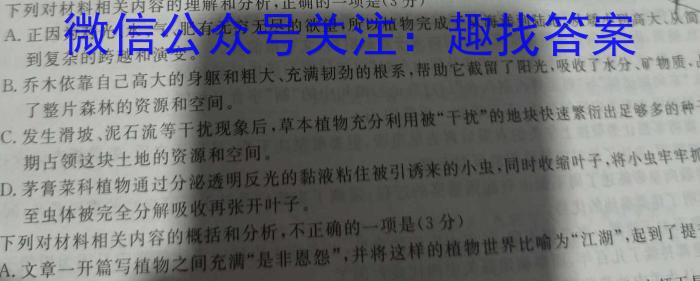 玖壹联考 安徽省2022~2023学年高一年级下学期阶段检测考试(5月)语文