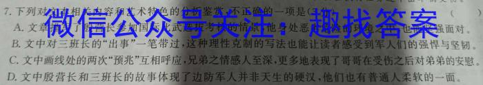 晋城市2023年高三第三次模拟考试试题(23-444C)语文