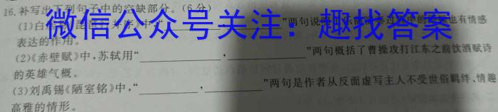 天壹名校联盟·2023年上学期高一期中联考语文