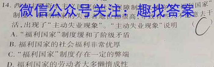 2023年山西省初中学业水平测试靶向联考试卷（一）政治s