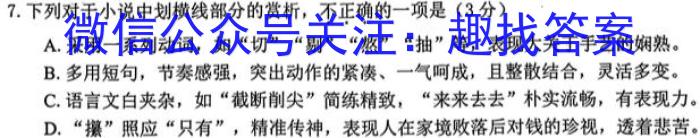 2023年高二年级九师联盟湖北省期中考试语文