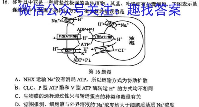 中考模拟压轴系列 2023年河北省中考适应性模拟检测(精练二)生物