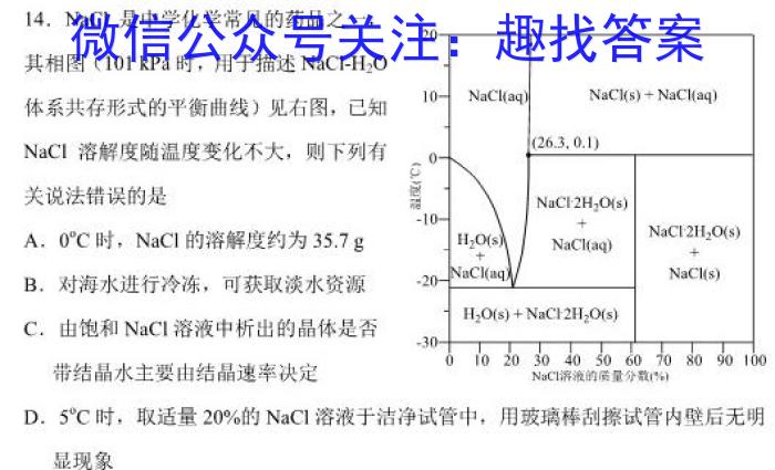 2023年辽宁抚顺大联考高二年级5月联考（23-451B）化学