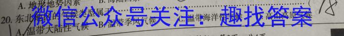 2022-2023学年安徽省九年级下学期阶段性质量监测（七）地理.