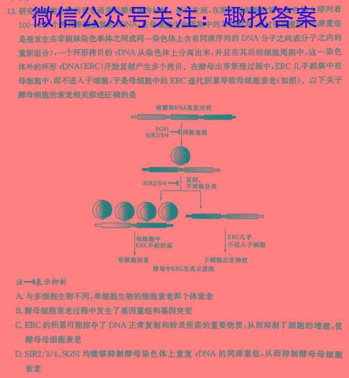 2022~2023学年金科大联考高三4月质量检测生物