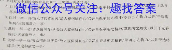 [高考仿真模拟]2023届九师联盟高三年级5月质量检测（LG）语文