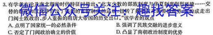 山西省实验中学2022-2023学年第二学期期中质量监测（卷）历史