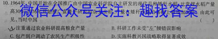 九师联盟2023年江西省高一下学期期中考试历史