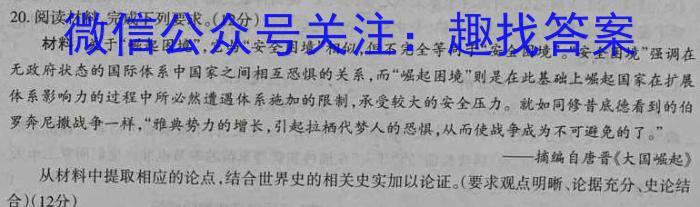 2023届陕西省九年级教学质量检测(正方形包黑色菱形)政治s