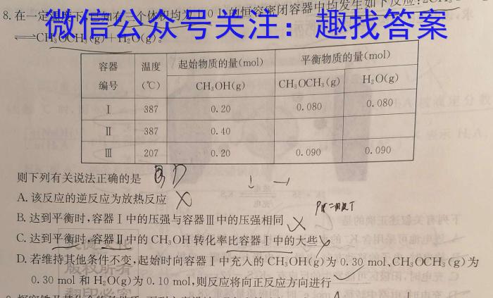 2023年河北大联考高二年级下学期期中考试（204B·HEB）化学