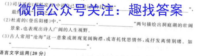 2023届全国普通高等学校招生统一考试 JY高三冲刺卷(三)语文