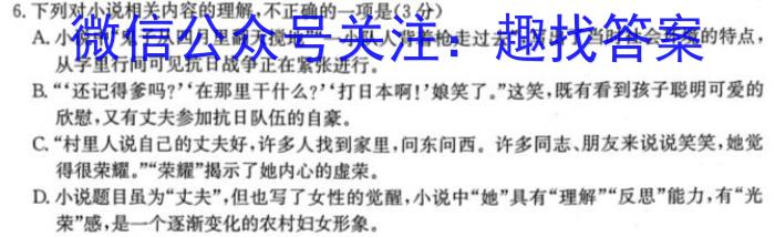 2023届陕西省九年级教学质量检测(△)语文
