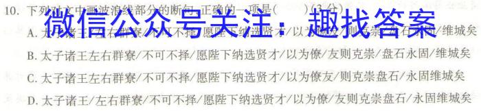 学林教育 2023年陕西省初中学业水平考试·临考冲刺卷(B)语文