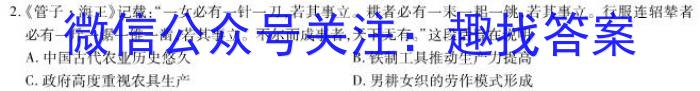 河南省三门峡2022-2023学年度下学期高二期末质量检测历史