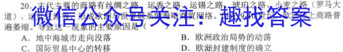 河南省驻马店市2022-2023学年度第二学期期中学业水平测试试卷历史